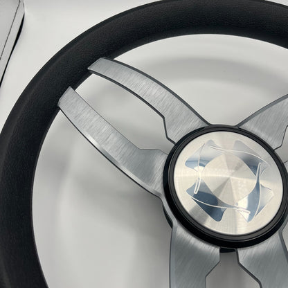 Cabrio Boat Steering Wheel Gray Brushed Alum Spoke | Stingray Boat