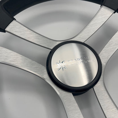 Benaco Boat Steering Wheel Brushed Aluminum Spokes | Seastar Solutions