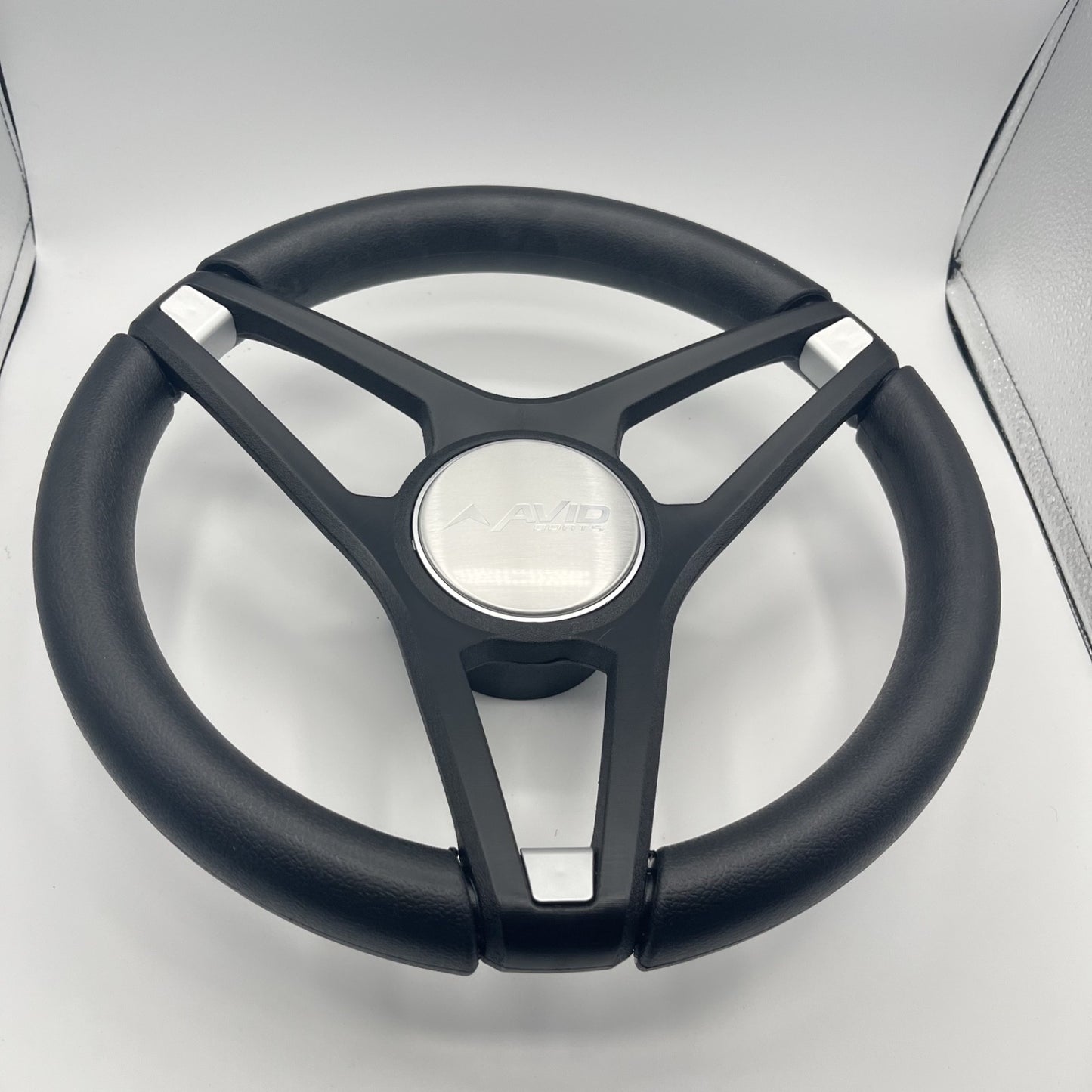 Molino Black w/Soft Touch Urethane Rim Boat Steering Wheel | Avid Boats