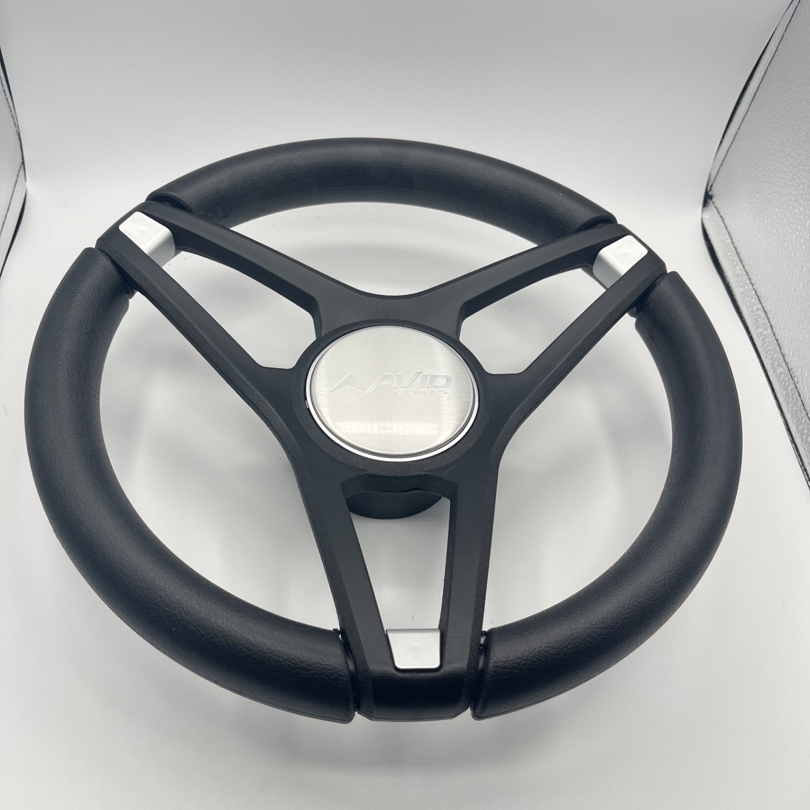 Molino Black w/Soft Touch Urethane Rim Boat Steering Wheel | Avid Boats