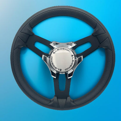 Gussi Italia Boat Model 15 Steering Wheel Black Brushed Alum Spokes |Legend
