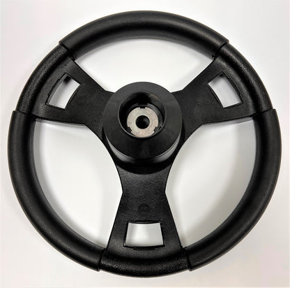Model M13B Black & Brushed Silver Steering Wheel fits all YAMAHA Golf Carts