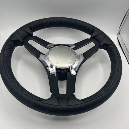 Gussi Italia Marine Steering Wheel Black Brush Metal Spokes | Sun Chaser