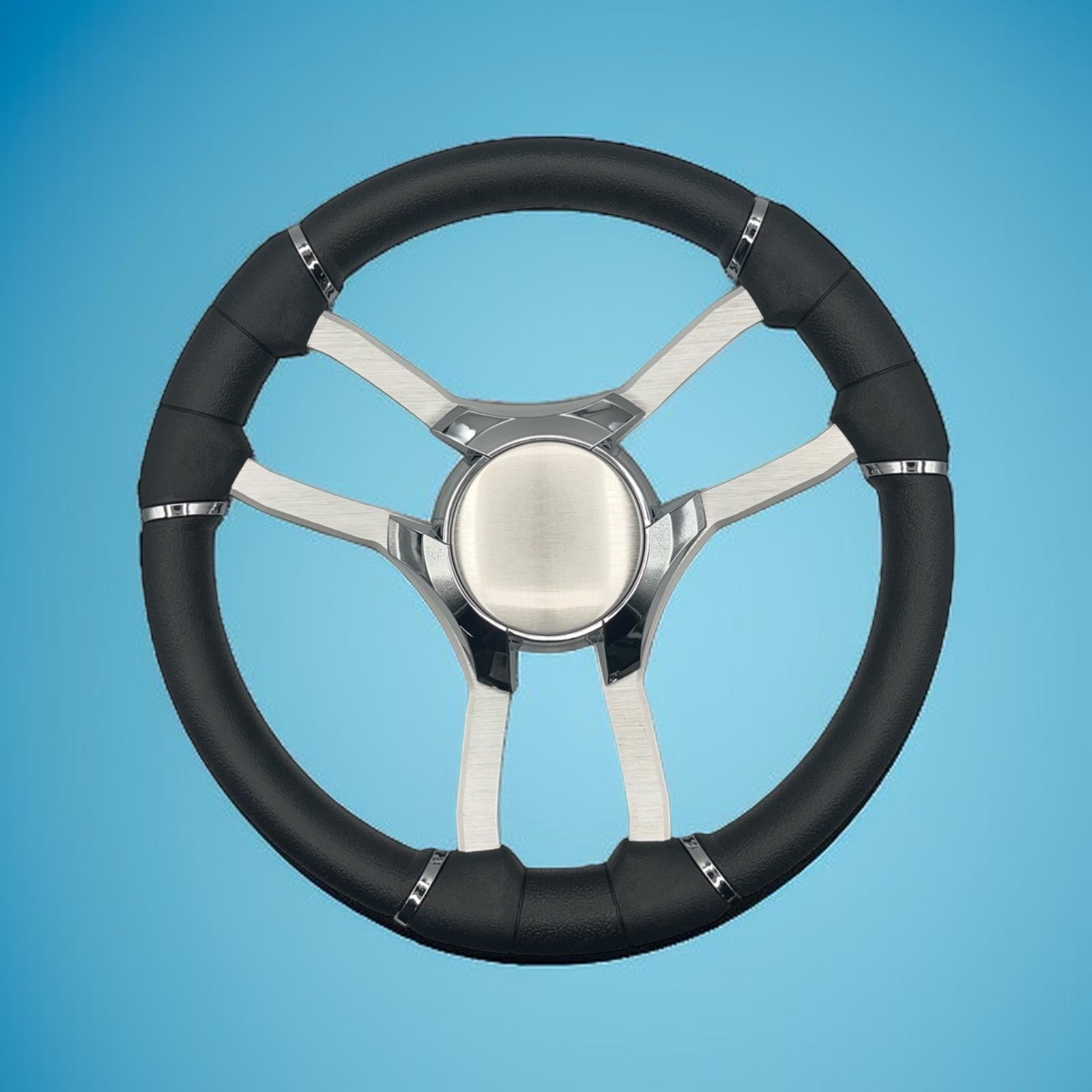 Malera Boat Steering Wheel Brushed Alum Spoke | Plain
