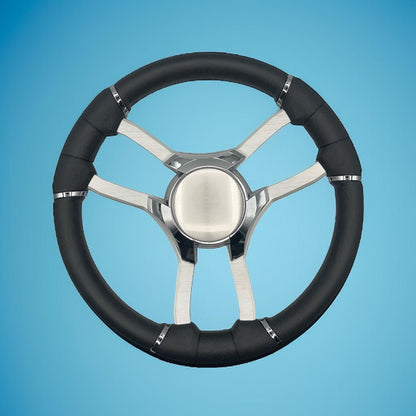 Malera Boat Steering Wheel Brushed Alum Spoke | Plain