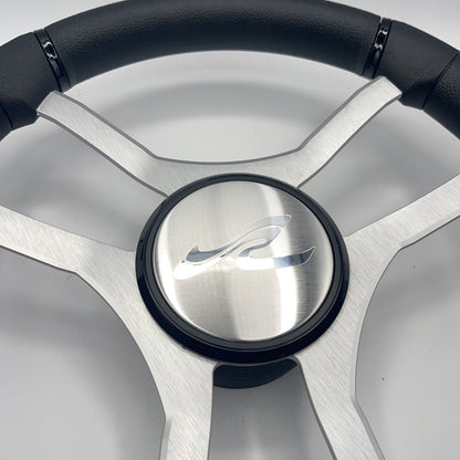 Malera Boat Steering Wheel Brushed Aluminum Spokes | SeaRay Boats
