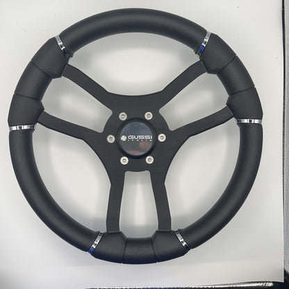 Malera Boat Steering Wheel Black Aluminum Spokes | Gussi Snap-in