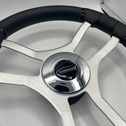 Malera Boat Steering Wheel Brushed Aluminum Spokes | Stabicraft