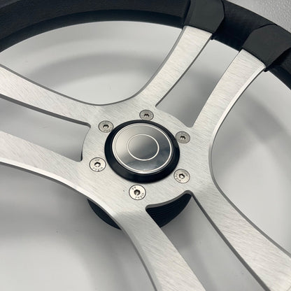 Benaco Boat Steering Wheel Brushed Aluminum Spokes | Target Snap-in