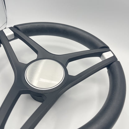 Molino Black w/Soft Touch Urethane Rim Boat Steering Wheel | Blank