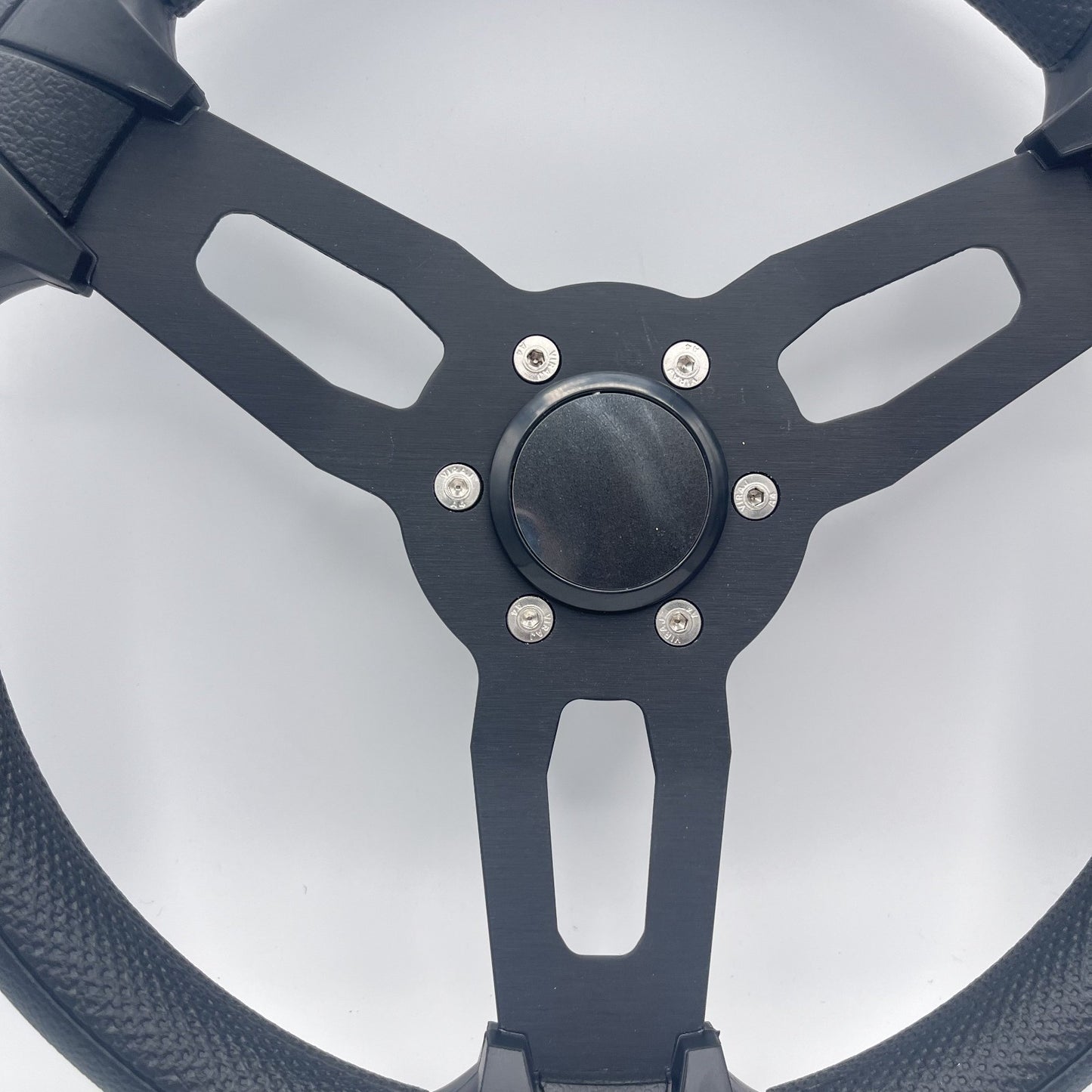 Gussi Italia Boat Model 15 Steering Wheel Black Brushed Alum Spokes |Blank
