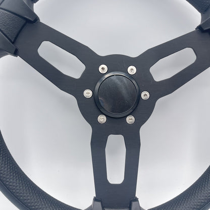 Gussi Italia Boat Model 15 Steering Wheel Black Brushed Alum Spokes |Blank