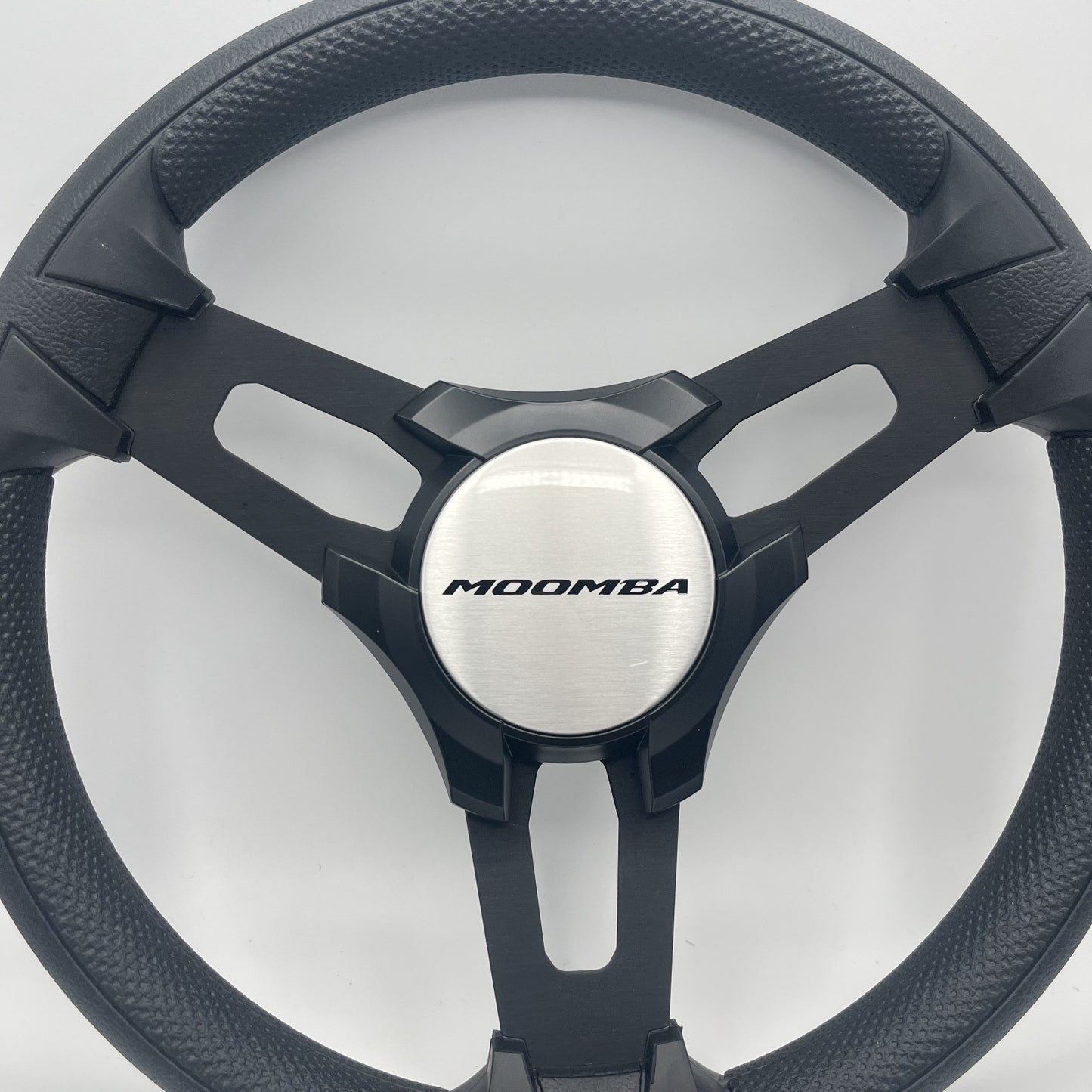 Gussi Italia Boat Model 15 Steering Wheel Black Brushed Alum Spokes |Blk Moomba