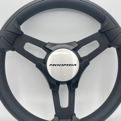 Gussi Italia Boat Model 15 Steering Wheel Black Brushed Alum Spokes |Blk Moomba