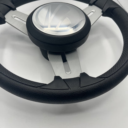 Model 15 Marine Steering Wheel Brush Alum Spokes | Tige Boats Logo