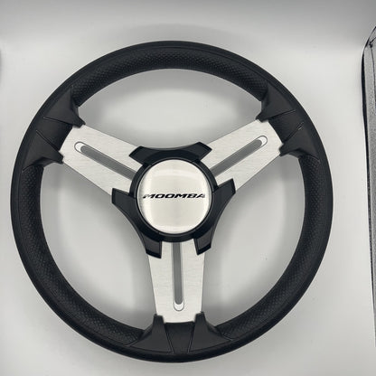 Model 15 Marine Steering Wheel Brushed Aluminum Spokes | Moomba