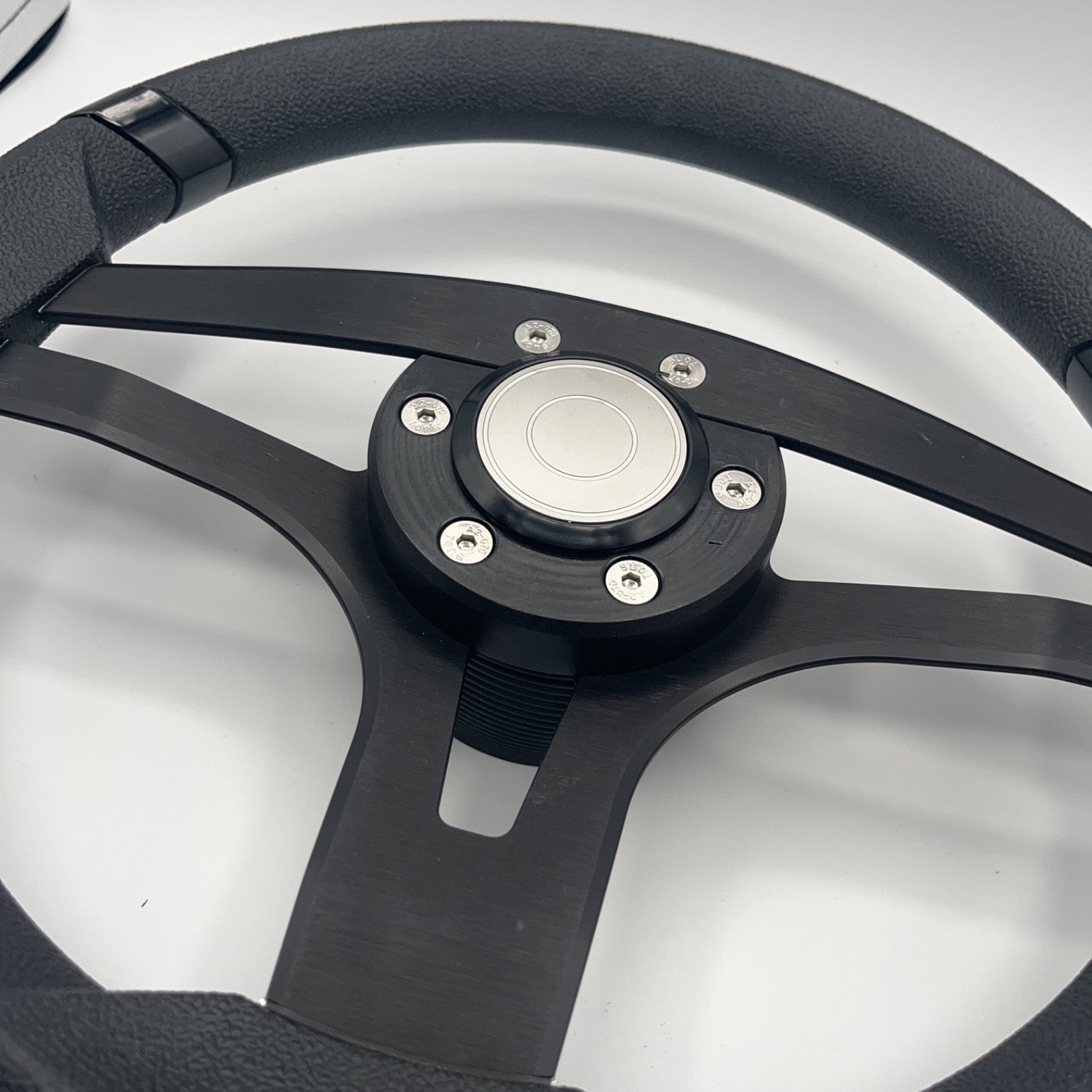 Badia Boat Steering Wheel Brushed Black Aluminum Spokes | Target Snap-in