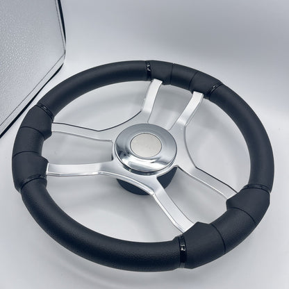 Malera Boat Steering Wheel Chrome Spokes | ABS Chrome Dome - Gussi SS Center