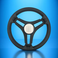 Gussi Italia Marine Steering Wheel Black Brushed Metal Spokes | Plain Dome
