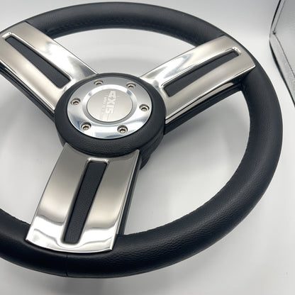 Gussi Italia Marine Steering Wheel Stainless Steel Spokes Soft Touch Rim | Axis