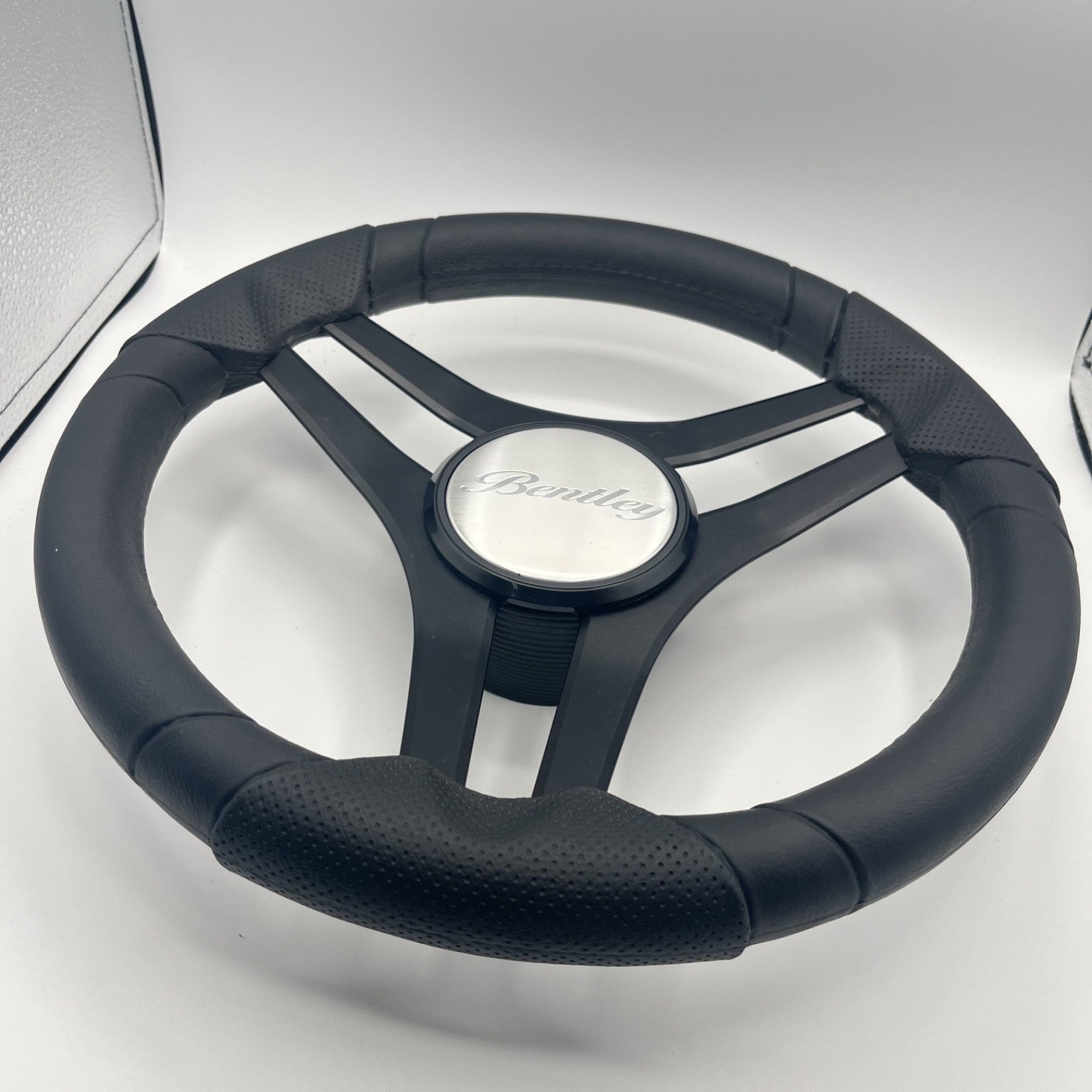 Molinara Marine Steering Wheel Black Brushed Alum Spokes | Lowe Boats