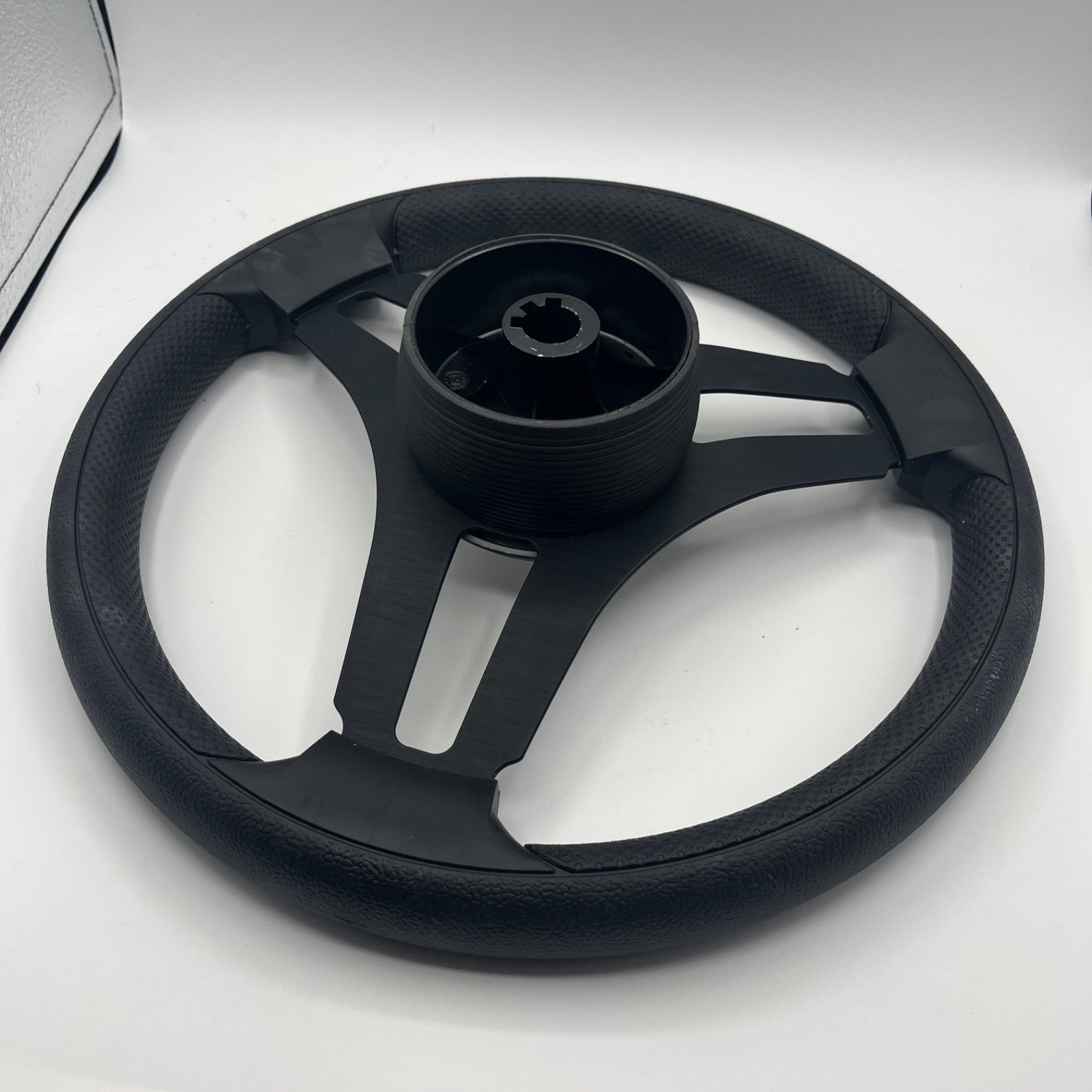 Gussi Italia Marine Steering Wheel Black Brush Metal Spokes | Crest