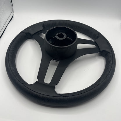 Gussi Italia Marine Steering Wheel Black Brush Metal Spokes | Crest