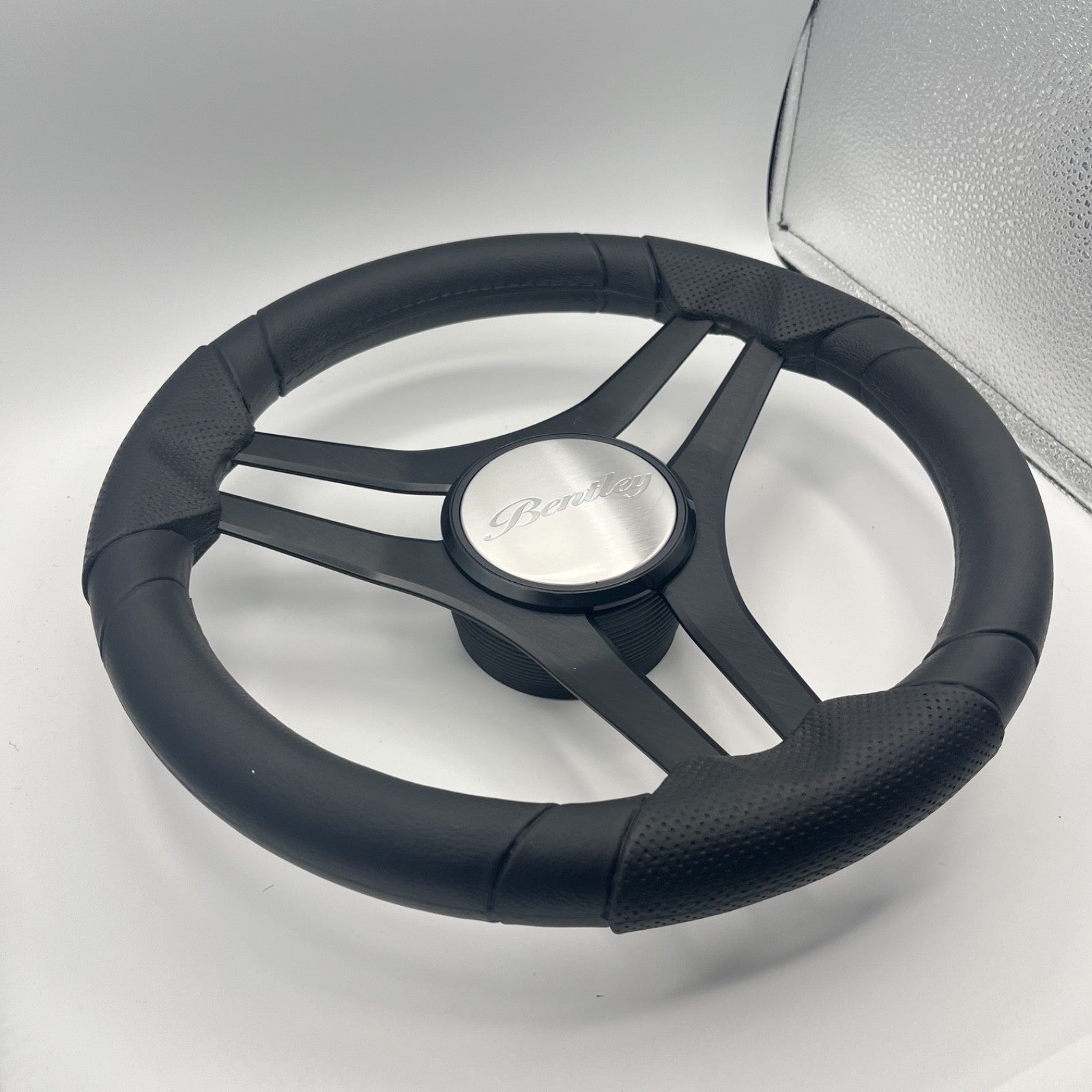Molinara Marine Steering Wheel Black Brushed Alum Spokes | Lowe Boats