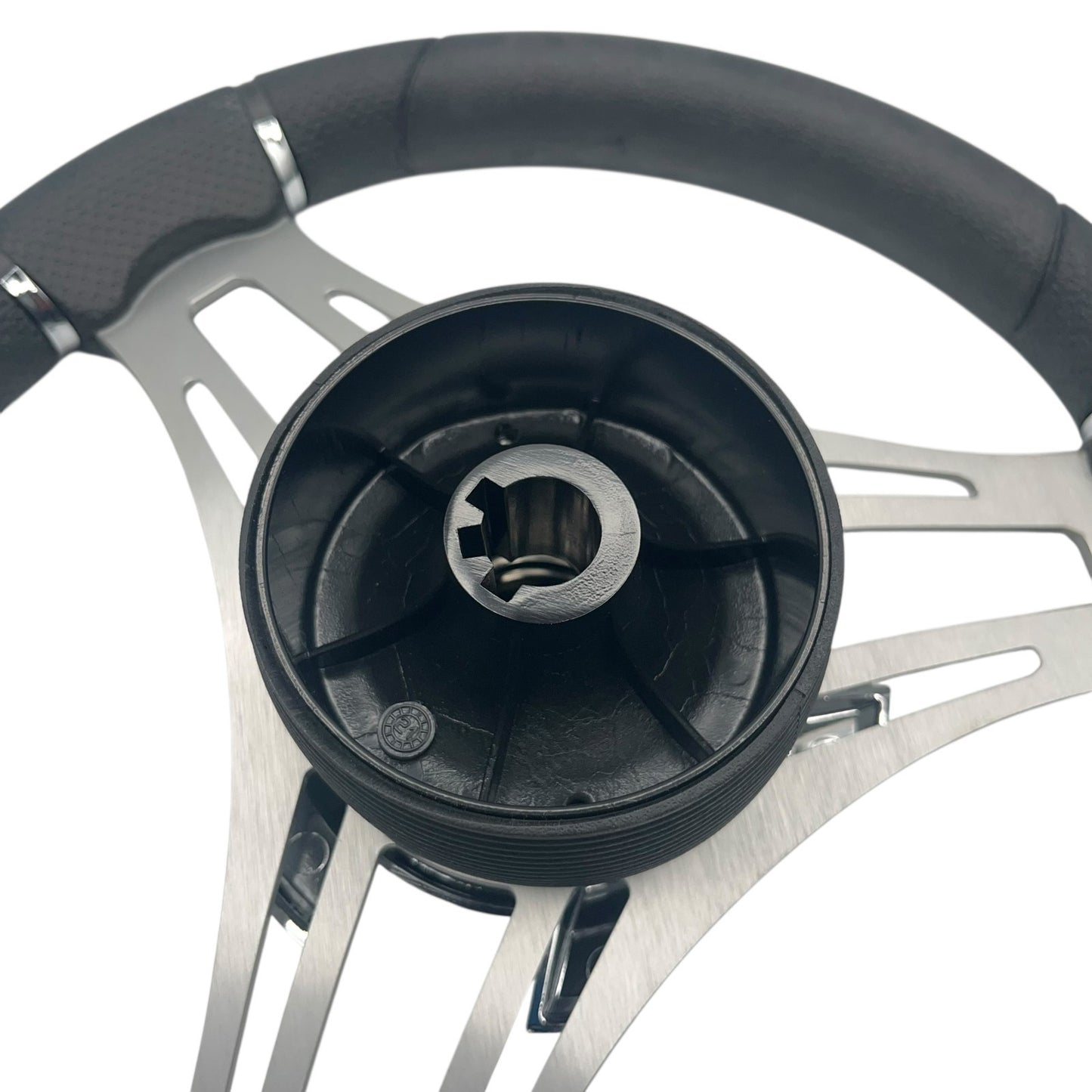 Verona Boat Steering Wheel Gray Brushed Aluminum Spokes | Starcraft Boats