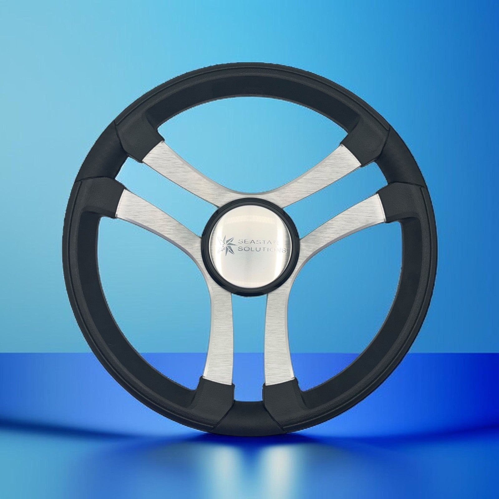 Benaco Boat Steering Wheel Brushed Aluminum Spokes | Seastar Solutions