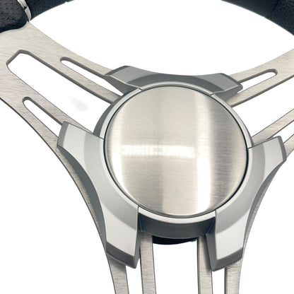 Verona Boat Steering Wheel Gray Brushed Aluminum Spokes KEYED or SPLINED HUB
