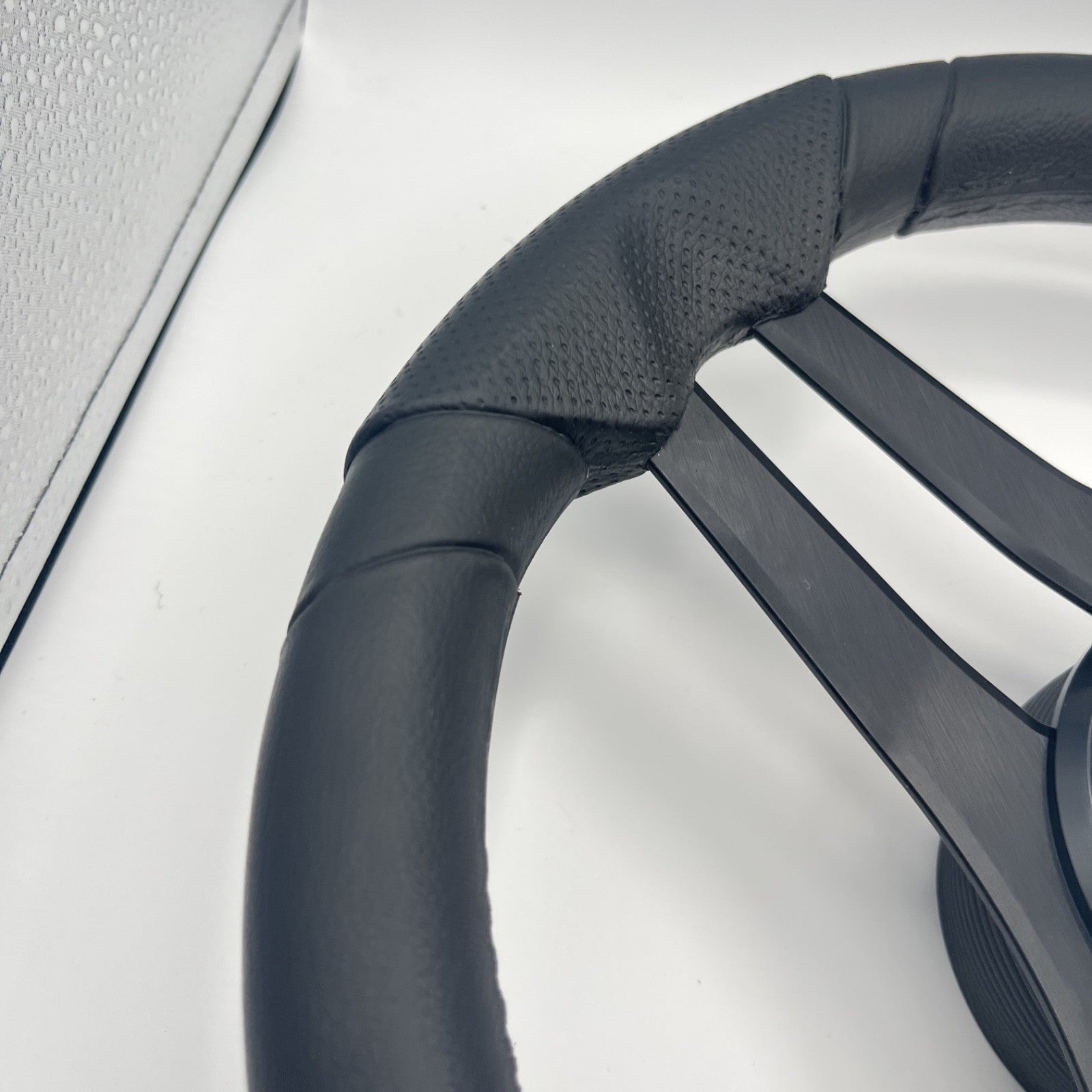 Molinara Marine Steering Wheel Black Brushed Alum Spokes | Lowe Boats