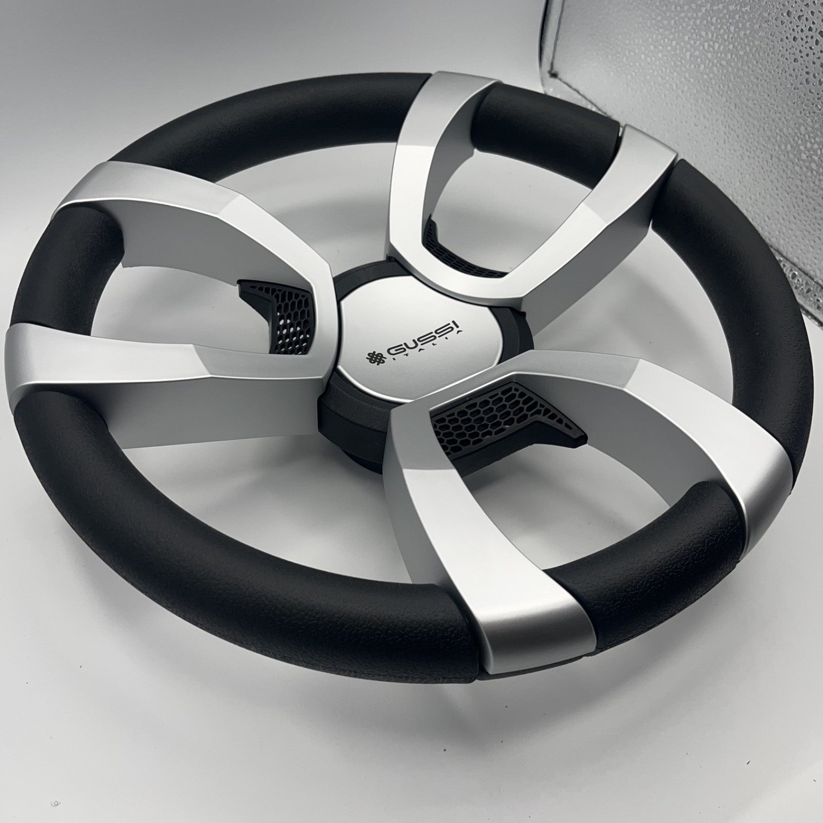La Corte Boat Steering Wheel Silver Inserts | Gussi Italia Logo