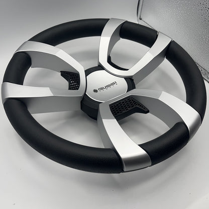 La Corte Boat Steering Wheel Silver Inserts | Gussi Italia Logo