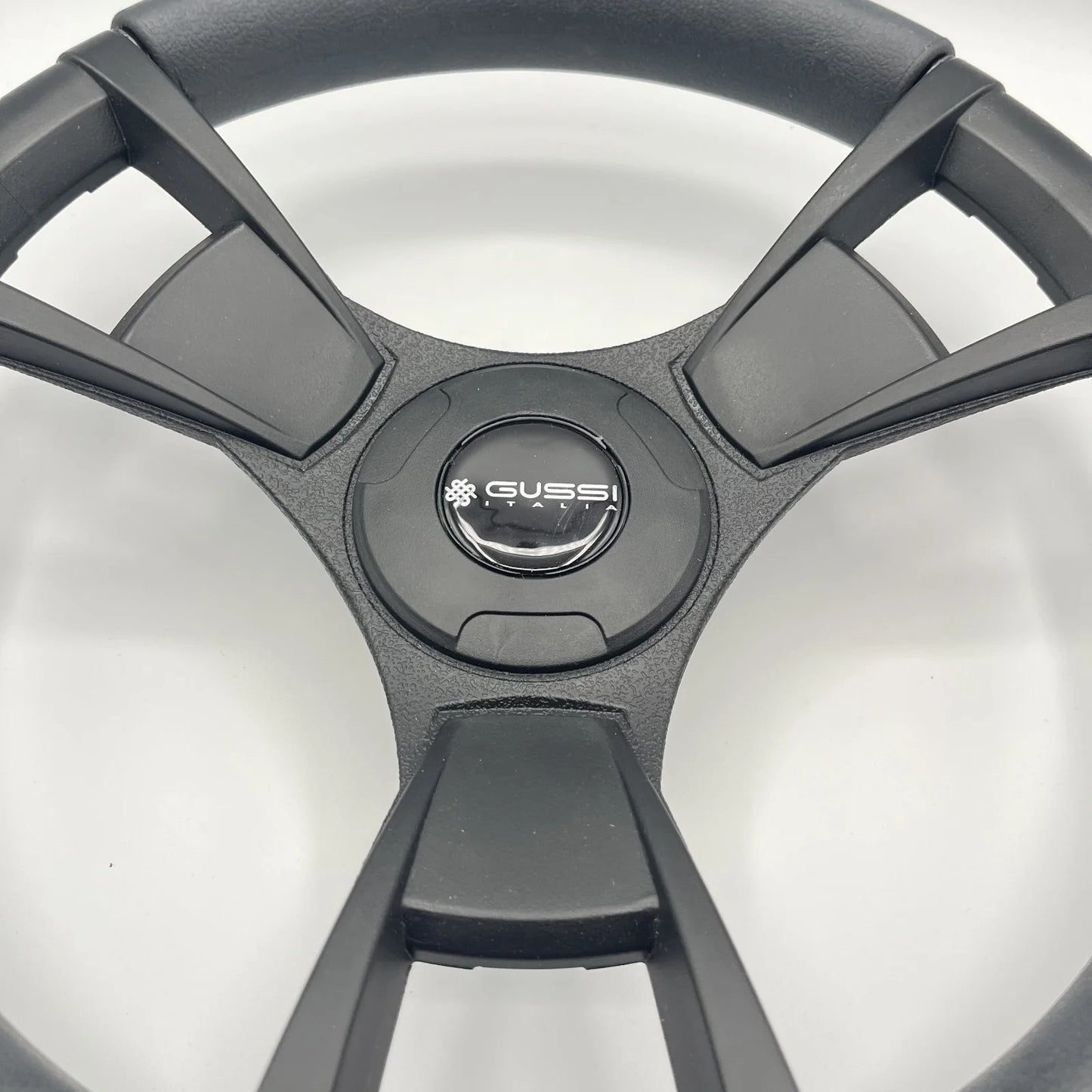 Model M13K Black Boat Steering Wheel KEY HUB Soft Touch Rim ABS Spokes