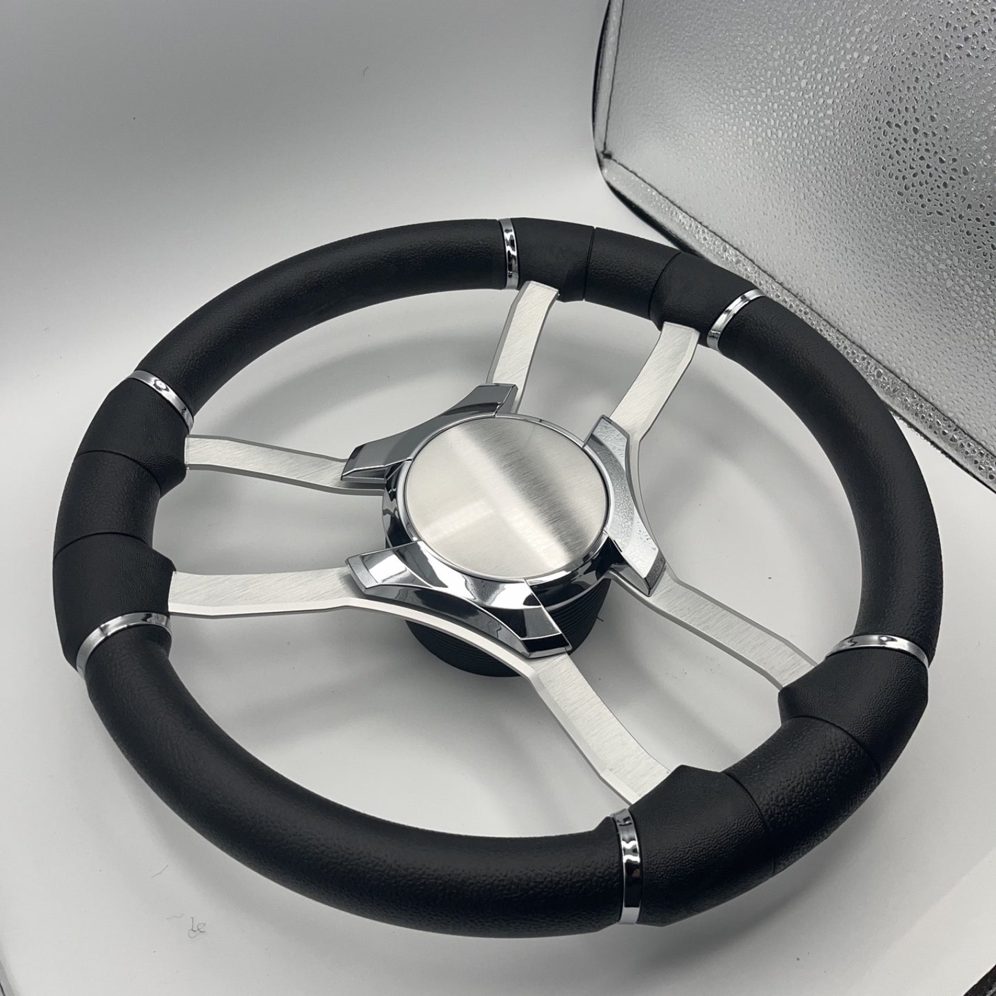 Malera Boat Steering Wheel Brushed Alum Spoke | Plain