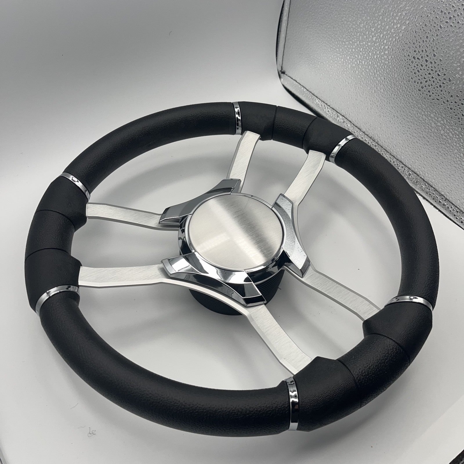 Malera Boat Steering Wheel Brushed Alum Spoke | Plain