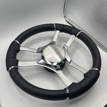 Malera Boat Steering Wheel Brushed Alum Spoke | Plain
