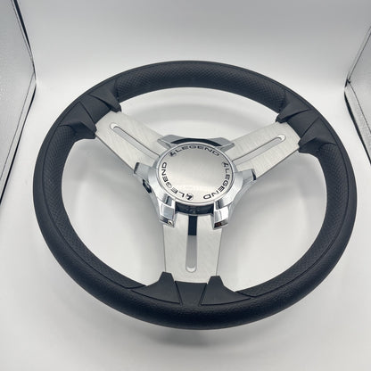 Model 15 Marine Steering Wheel Brush Alum Spokes | Legends Boats Chrome