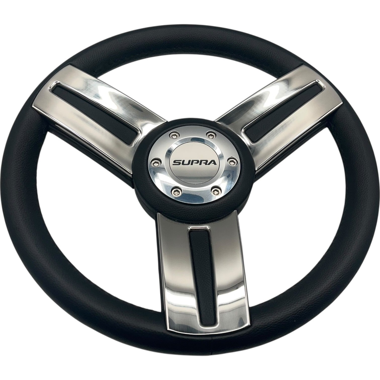 Gussi Italia Marine Steering Wheel Stainless Steel Spokes Soft Touch Rim | Supra