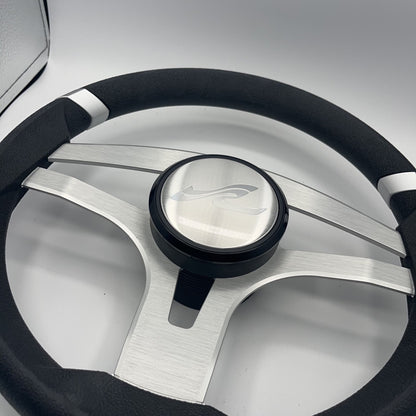 Badia Boat Steering Wheel Brushed Aluminum Spokes | SeaRay Boats
