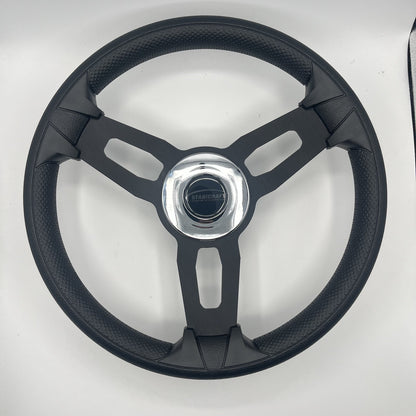 Gussi Italia Boat Model 15 Steering Wheel Black Brushed Alum Spokes | Stabicraft