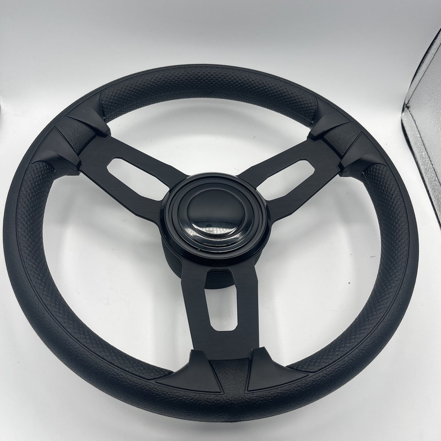 Gussi Italia Model 15 Steering Wheel Blk Brushed Alum Spokes | BlackTarget