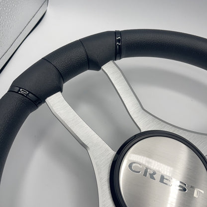 Malera Boat Steering Wheel Brushed Aluminum Spokes | Crest Boats