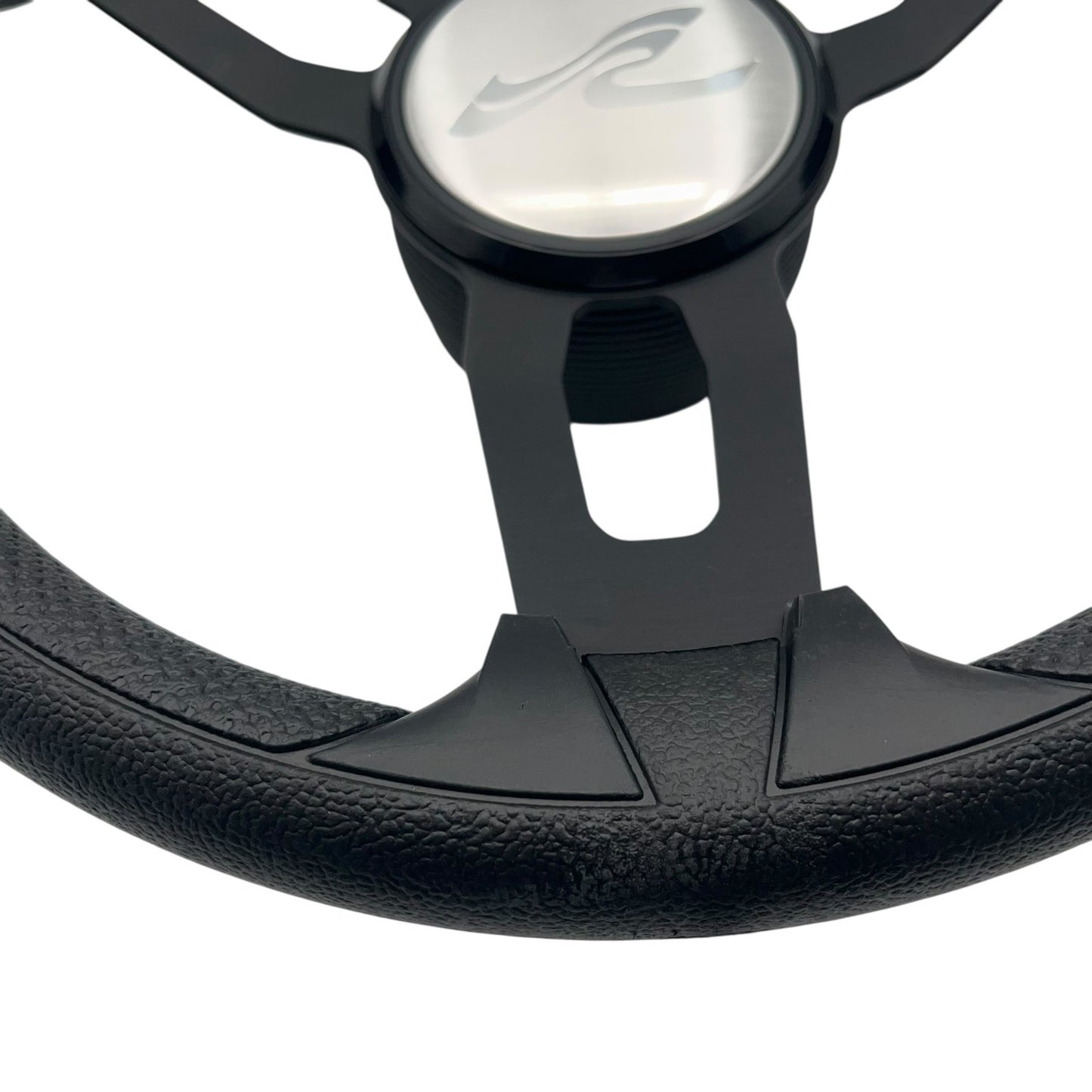 Model 15 Marine Steering Wheel Black Brushed Aluminum Spokes | SeaRay