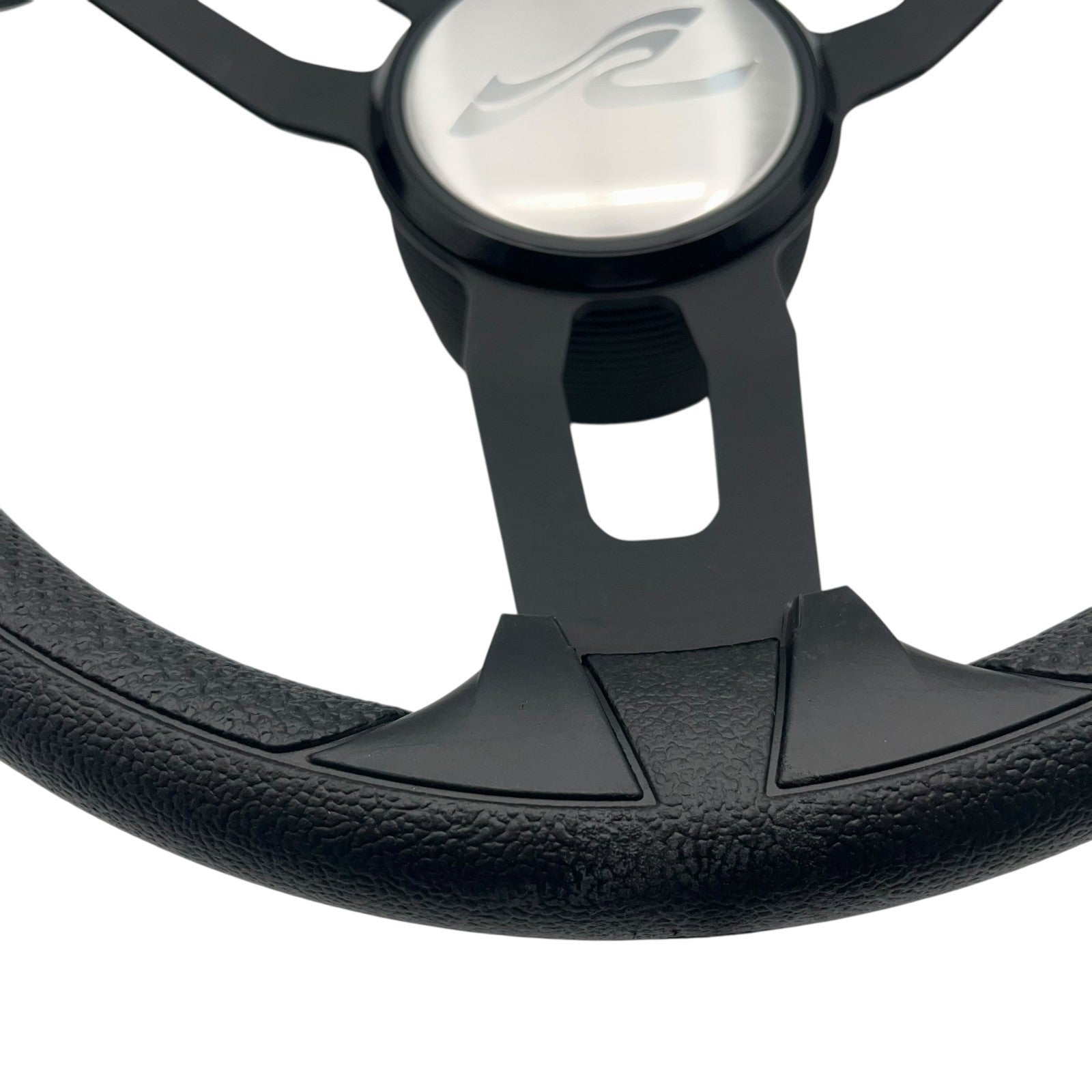 Model 15 Marine Steering Wheel Black Brushed Aluminum Spokes | SeaRay