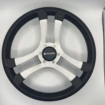 Benaco Boat Steering Wheel Brushed Aluminum Spokes | Gussi Snap-in