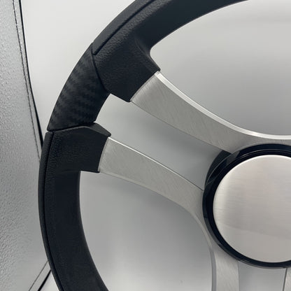 Benaco Boat Steering Wheel Brushed Aluminum Spokes - Plain