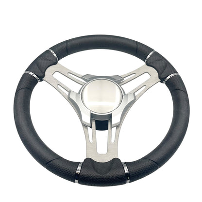 Verona Boat Steering Wheel Gray Brushed Aluminum Spokes KEYED or SPLINED HUB