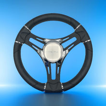 Gussi Italia Boat Steering Wheel Black Brushed Alum Spokes | Manitou